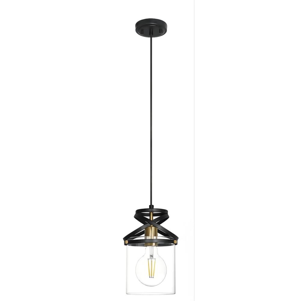 DSMJFU Black Glass Pendant Light Industrial Kitchen Island Hanging Lamp E26